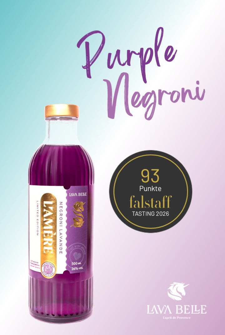 Flasche L'Amère Purple Negroni von Lav'a Belle mit 93 Punkten im Falstaff Tasting 2026